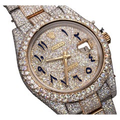 Rolex Datejust 126303 Maßgefertigte blaues arabisches Zifferblatt SS und 18k YG Voll ausgeschnittene Uhr