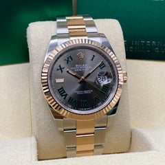 Rolex Datejust 126331 Steel 18K Rose Gold Wimbledon Roman Dial Watch Box Papers