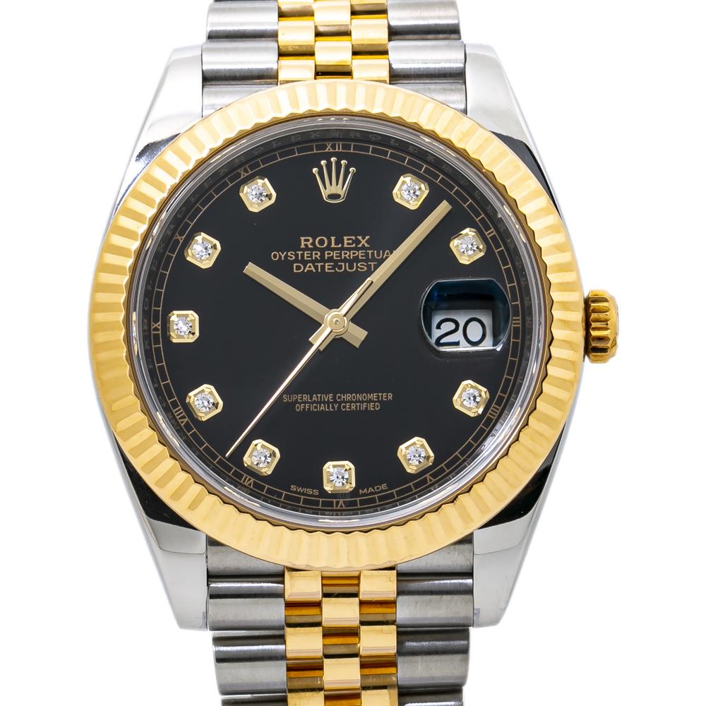 Rolex Datejust 126333 18K Two Tone Diamond Dial Marker Jubliee Men's Watch 41mm