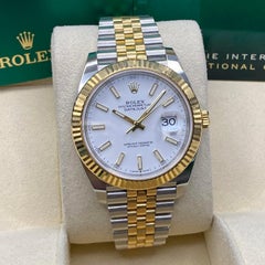 Rolex Datejust 126333 Reloj Automático Acero 18K Oro Amarillo Esfera Blanca B&P