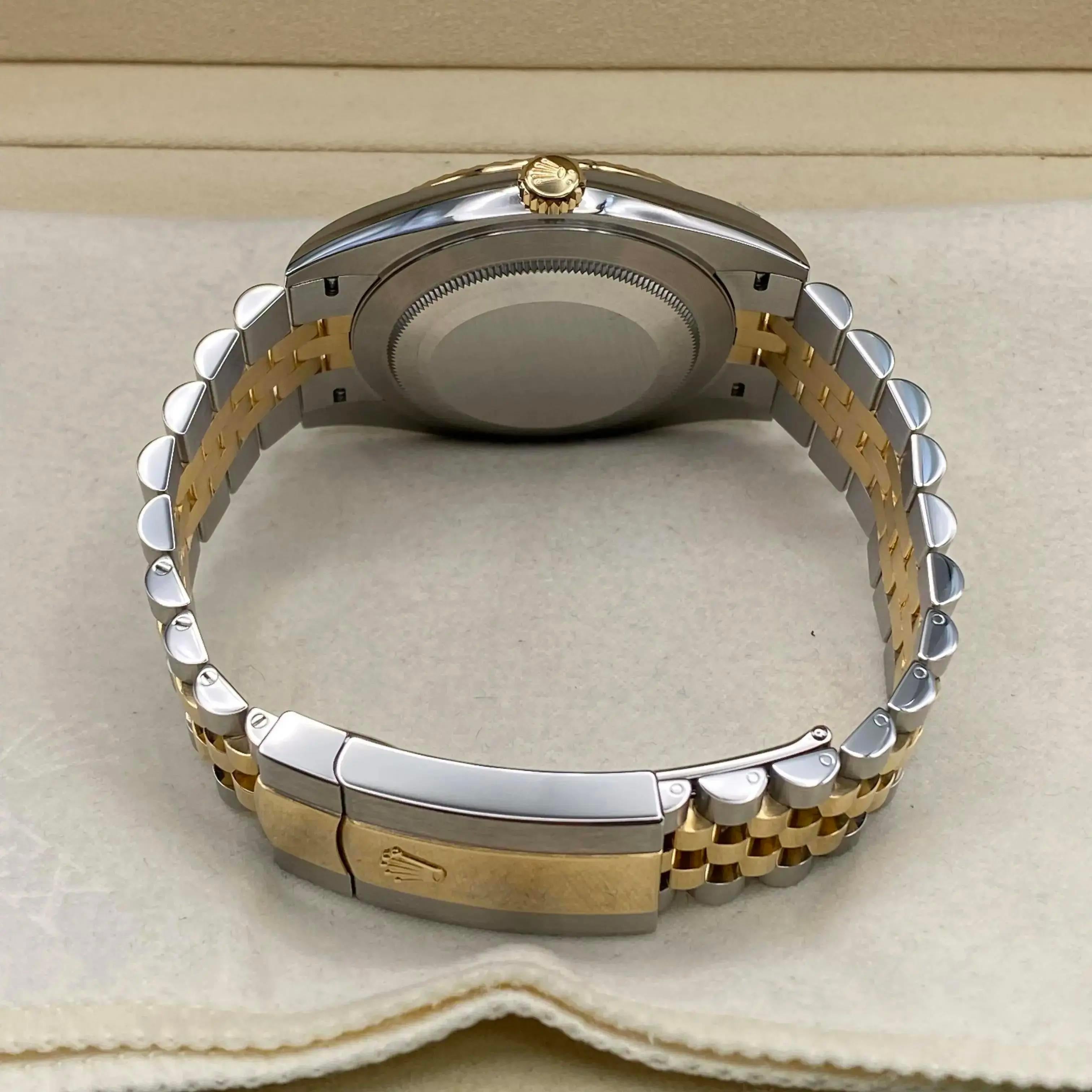 Rolex Datejust 126333 Steel 18K Yellow Gold White Dial Automatic Watch B&P For Sale 2