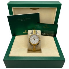 Rolex Datejust 126333 Steel 18K Yellow Gold White Dial Automatic Watch B&P