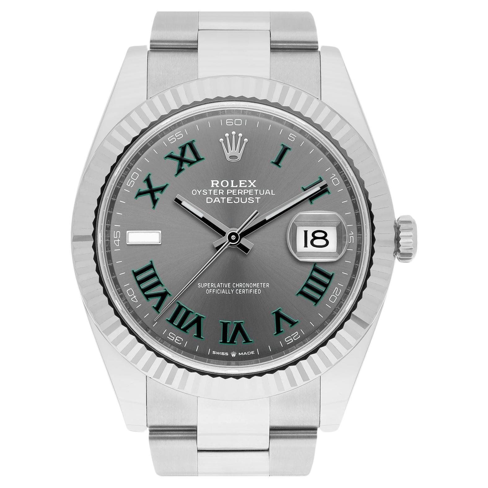 Rolex Datejust 126334 Stainless Steel 41mm Gray Wimbledon Dial Complete MINT For Sale