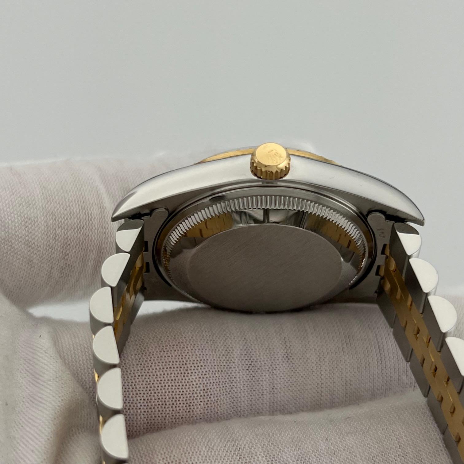 Rolex Datejust 15223 34mm Cadran bleu Or 18k Acier inoxydable Jubilee Box Papers Unisexe en vente