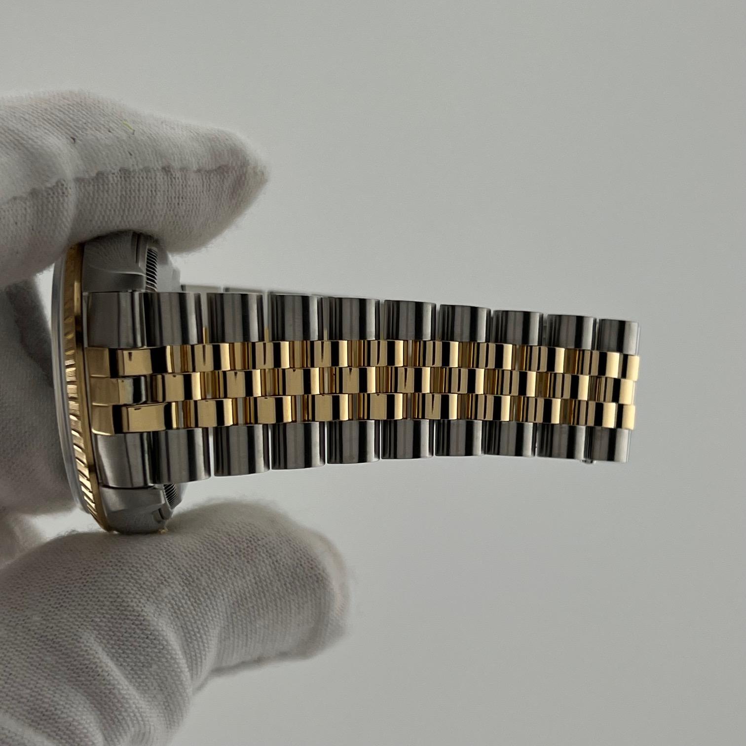 Rolex Datejust 15223 34mm Cadran bleu Or 18k Acier inoxydable Jubilee Box Papers en vente 2