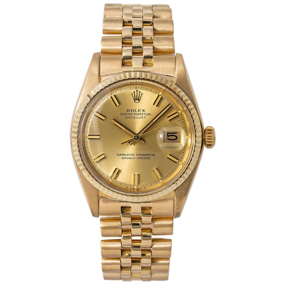 Rolex Datejust 1600, Gold Dial, Certified and Warranty