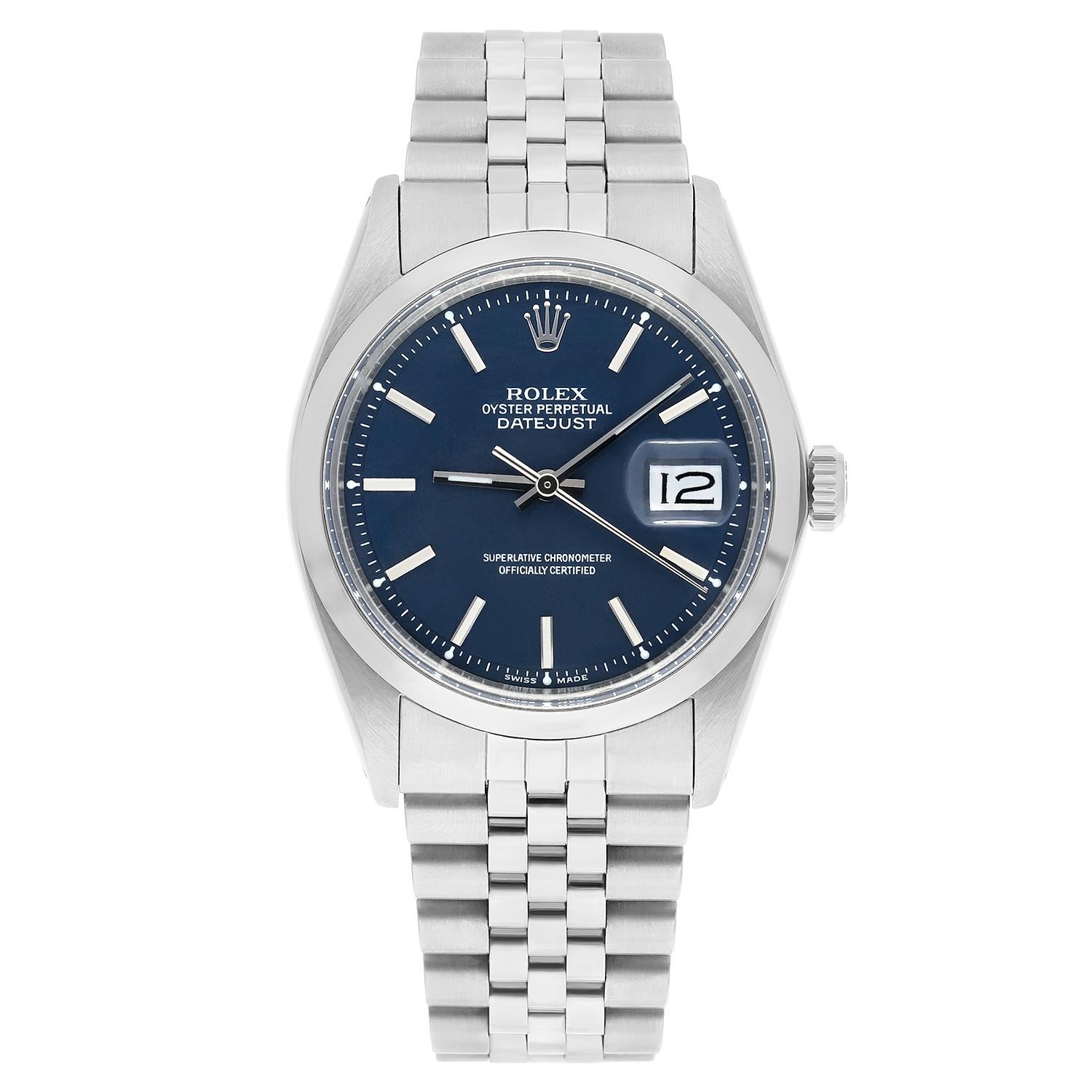 Questo è uno splendido Rolex Datejust d'epoca in acciaio inossidabile, referenza 1600, con il quadrante originale 