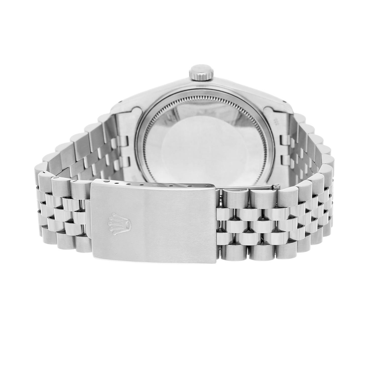 Rolex Datejust 1600 Oyster Acciaio Raro Quadrante Blu Orologio Unisex 36mm 3