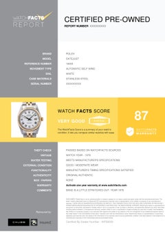Rolex Datejust 16000, White Dial, Certified and Warranty