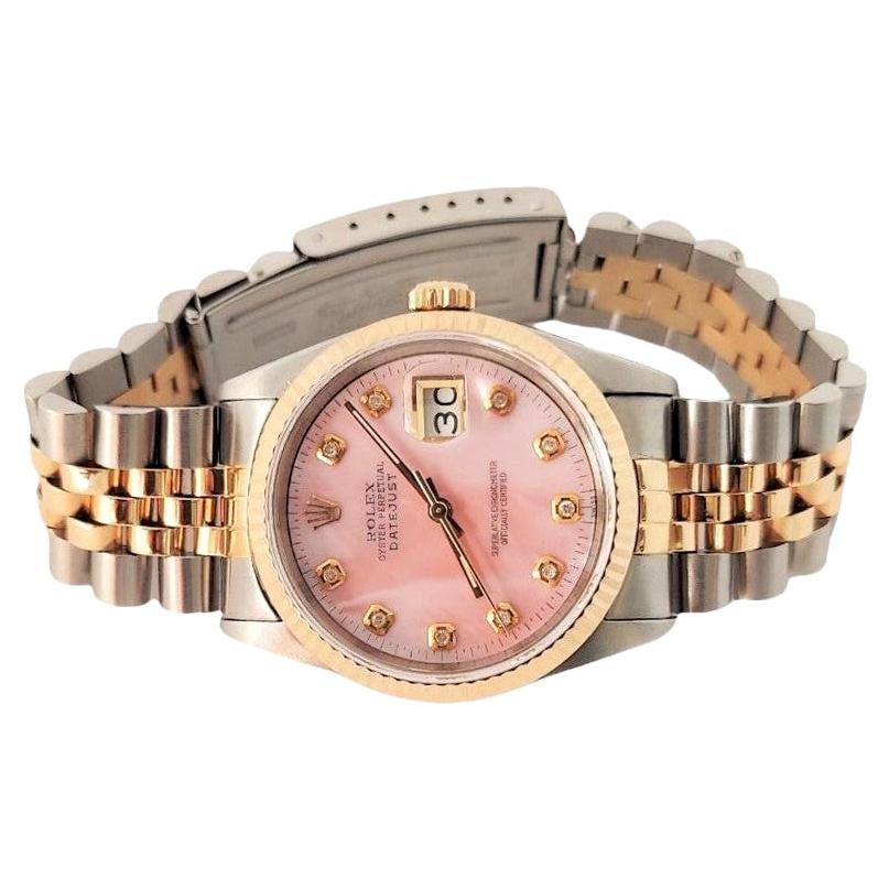 Rolex Datejust 16000 Pink Mother Of Pearl Diamond Two-tone Jubilee