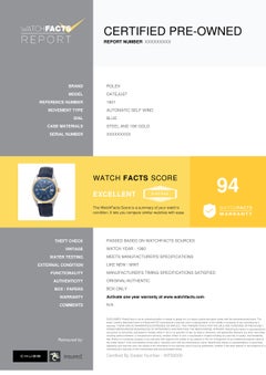 Rolex Datejust 1601, Blue Dial, Certified and Warranty
