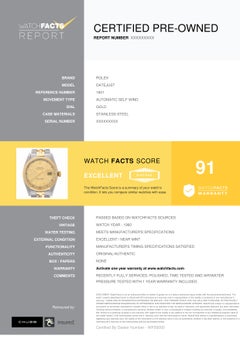 Rolex Datejust 1601, Gold Dial, Certified and Warranty