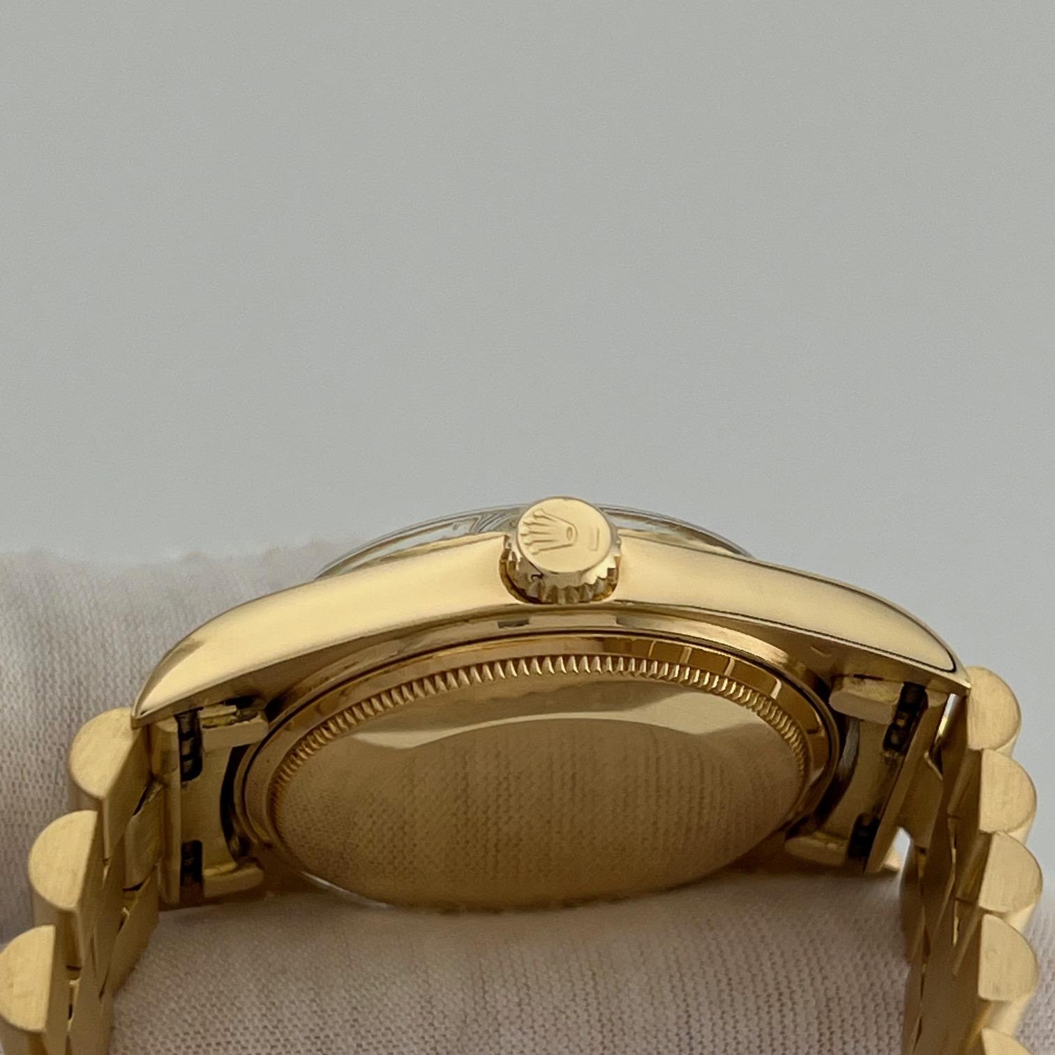 Rolex Datejust 1601 36mm Cadran Champagne Or jaune 18k Bracelet Président en vente 8