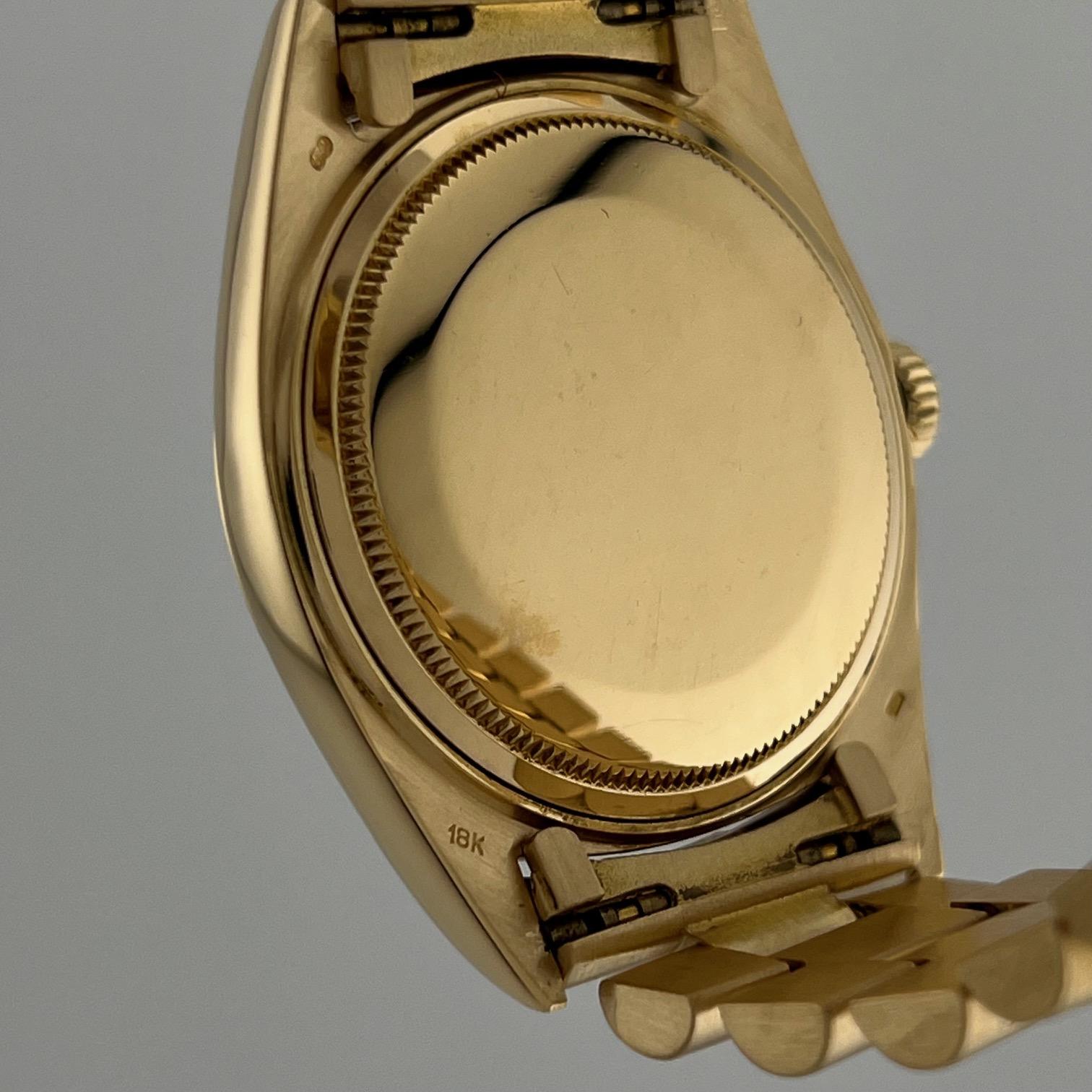 Rolex Datejust 1601 36mm Cadran Champagne Or jaune 18k Bracelet Président en vente 3