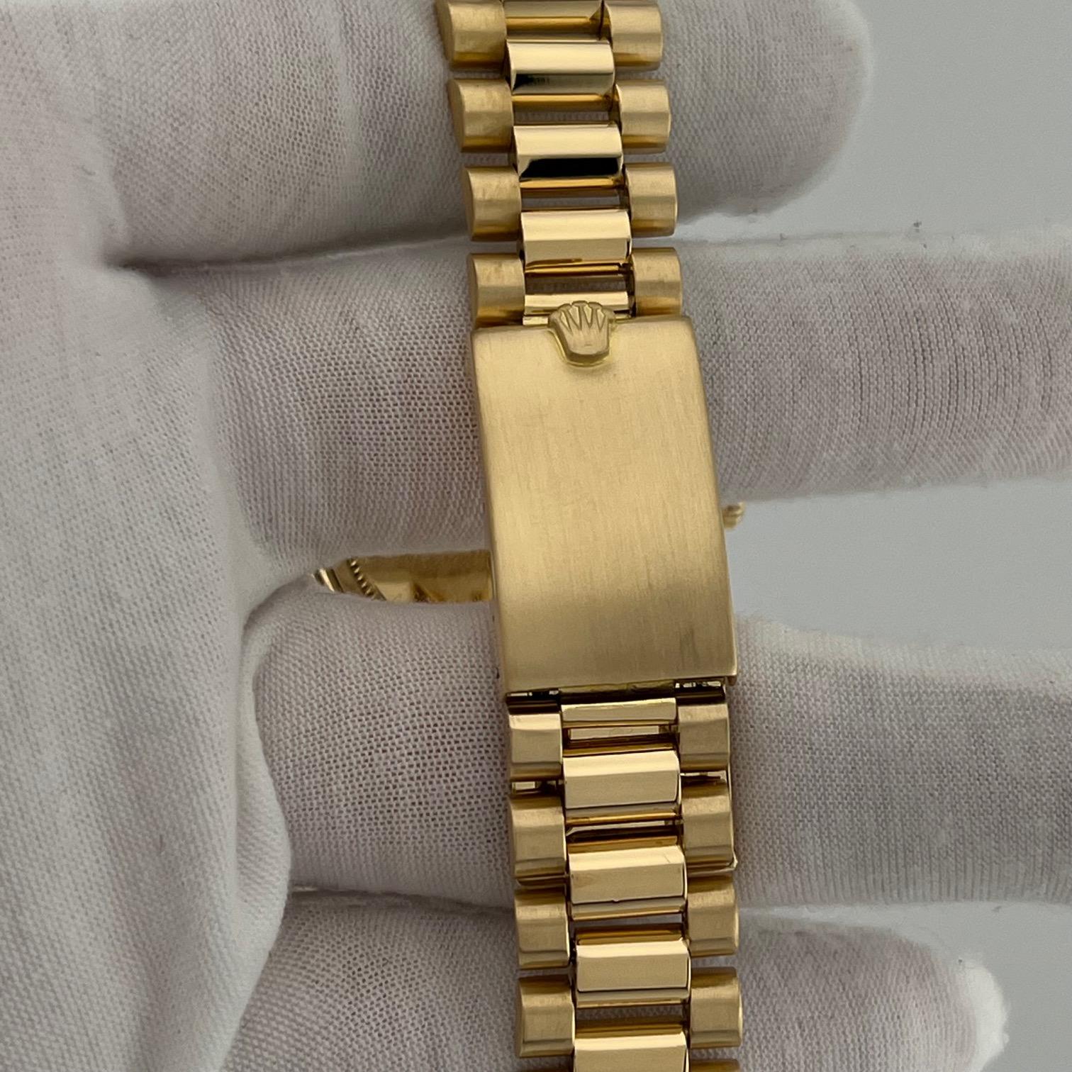 Rolex Datejust 1601 36mm Cadran Champagne Or jaune 18k Bracelet Président en vente 4