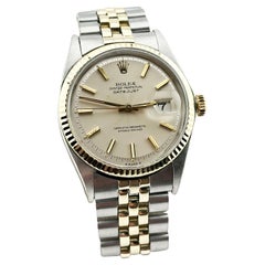 Rolex Datejust 1601 36mm Argento Quadrante Pie Pan Oro Giallo Acciaio Inox