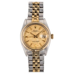 Rolex Datejust 1601 Orologio in lino champagne in acciaio, anni '70