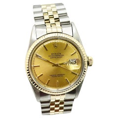 Rolex Datejust 1601 Champagne Pie Pan Quadrante Oro Giallo 14K Acciaio Inox