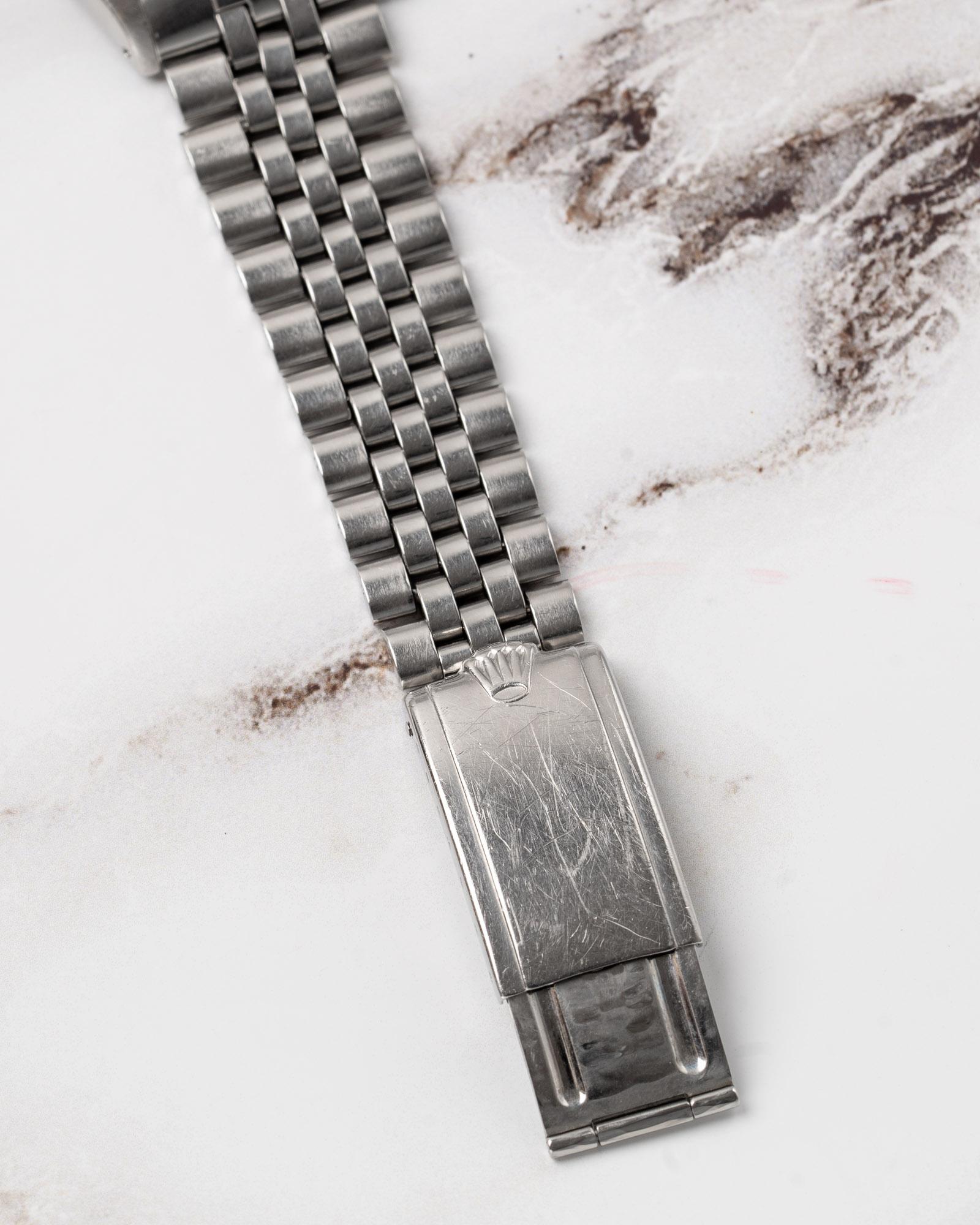 Rolex Datejust 1601 grau Starburst Piepan Zifferblatt 18k WG geriffelte Lünette Jubilee 1969 im Angebot 3