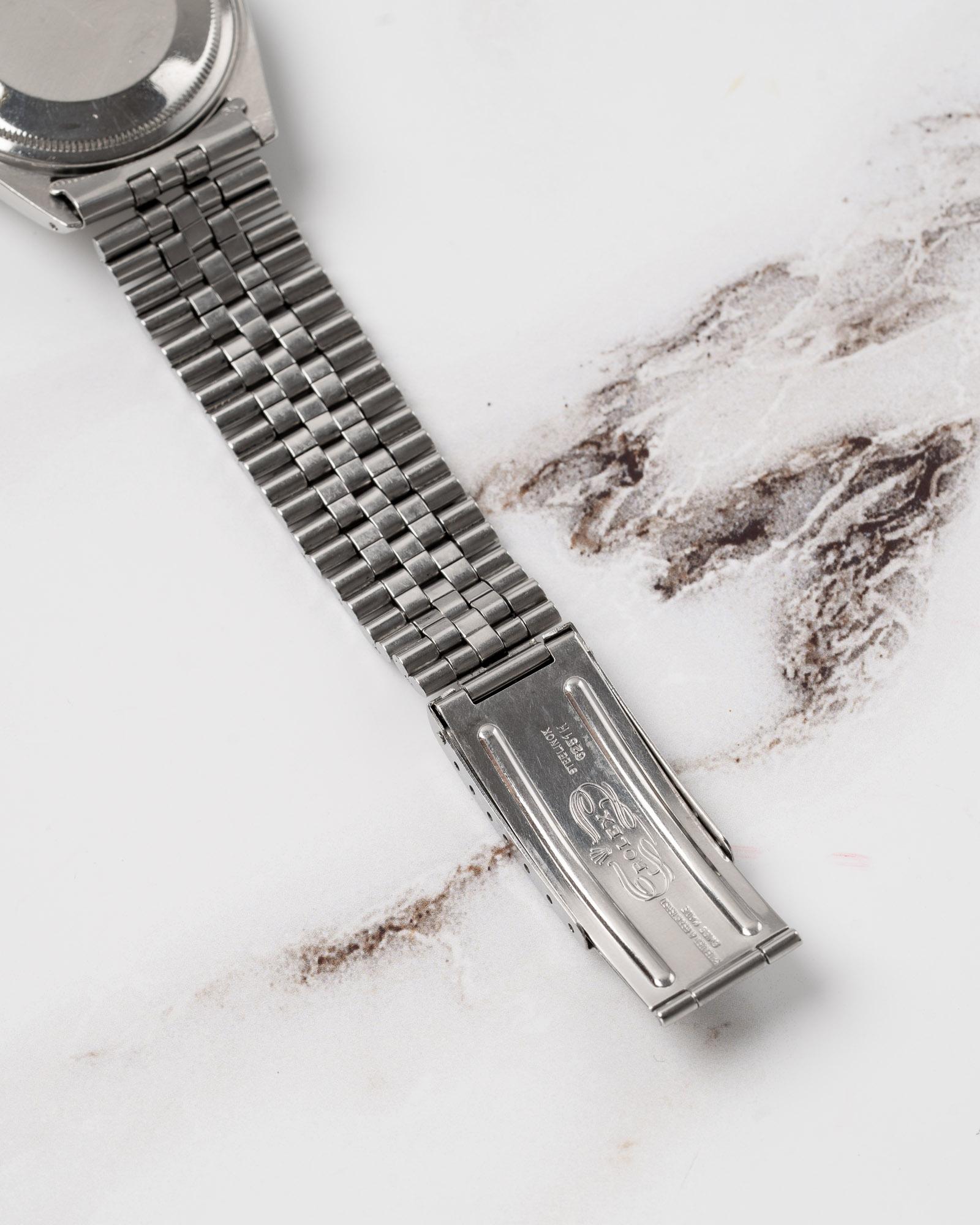 Rolex Datejust 1601 grau Starburst Piepan Zifferblatt 18k WG geriffelte Lünette Jubilee 1969 im Angebot 1