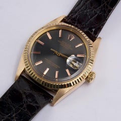 Rolex Datejust 1601 Grey Dial 18K Yellow Gold Mens Watch
