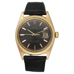 Rolex Datejust 1601 Grey Dial 18K Yellow Gold Mens Watch
