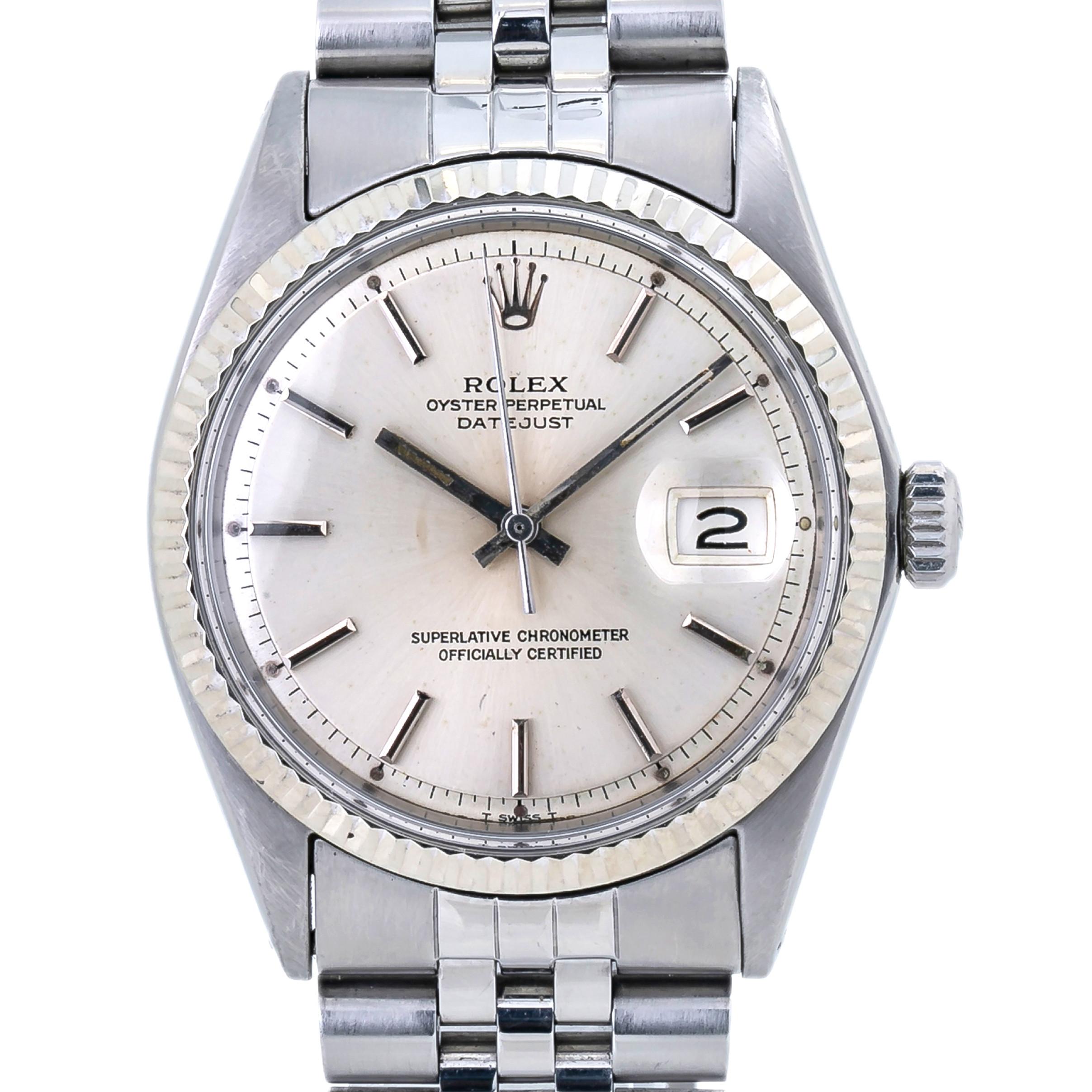 Rolex Datejust 1601 Jubilee Men's Watch 18 Karat White Gold Bezel 1