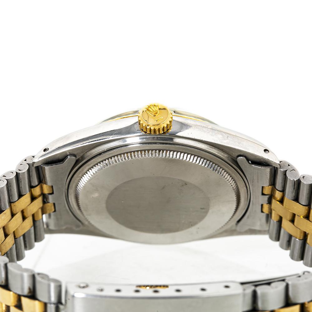 Men's Rolex Datejust 1601 Mens Automatic Watch Blue Dial 18k Two Tone For Sale