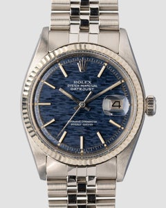 Rolex Datejust 1601 Mosaic Blue JDM 5.1m Serial 1977 Box and Papers