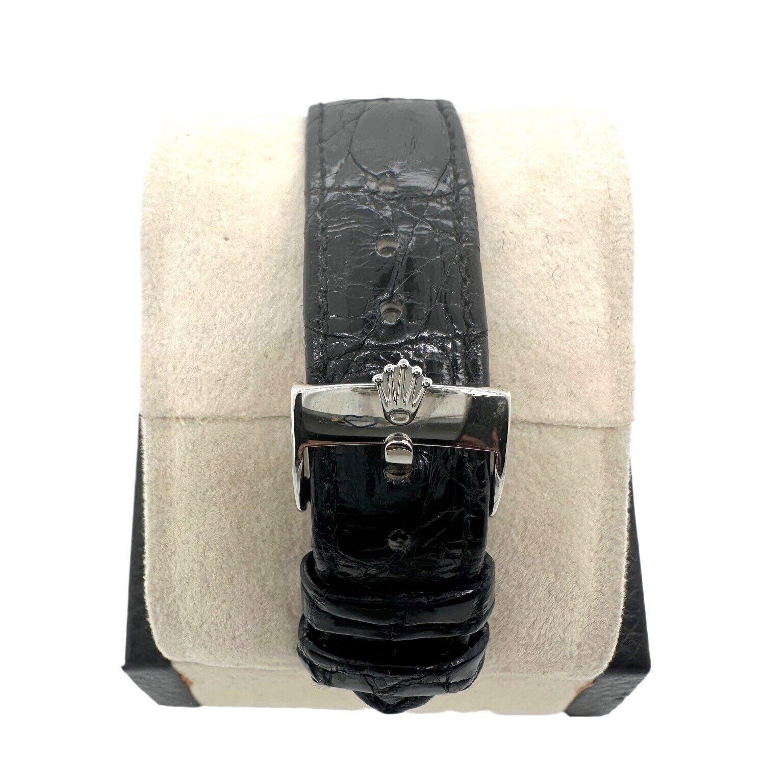 Men's Rolex Datejust 1601 Red Diamond Dial Bezel 18K Gold Steel Leather Strap For Sale