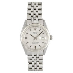 Reloj Rolex Datejust 1601 Esfera de lino plateada, años 70
