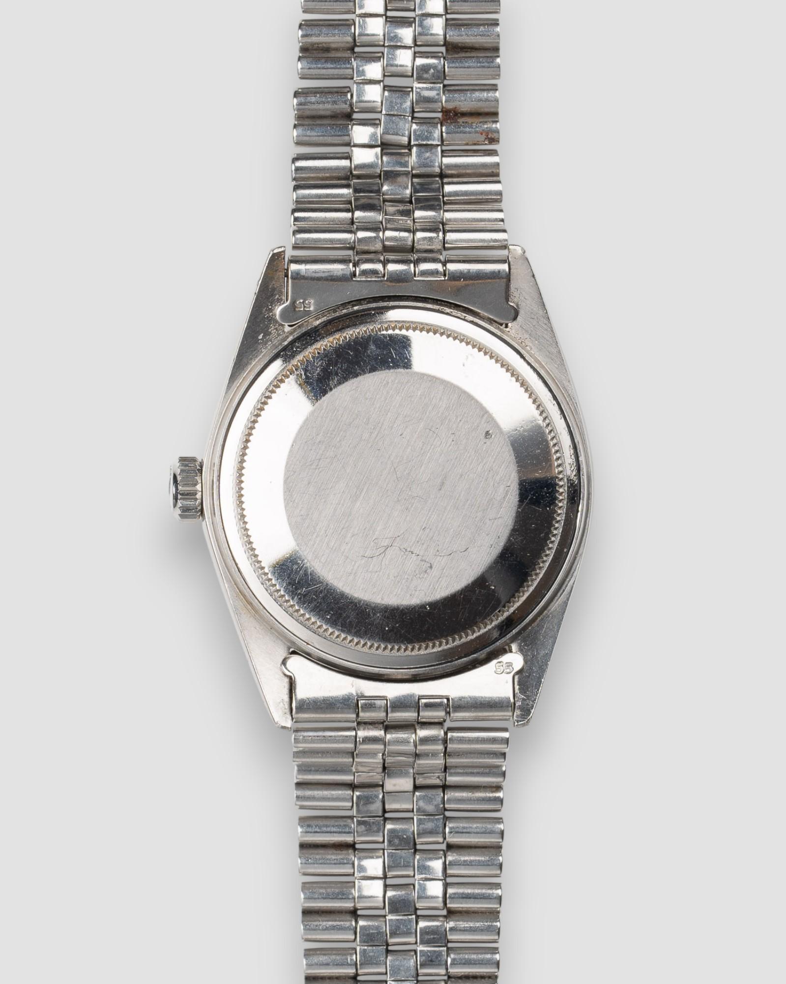 Uomo Rolex Datejust 1601 Silver Piepan Dial 18k WG Fluted Bezel 1973 in vendita