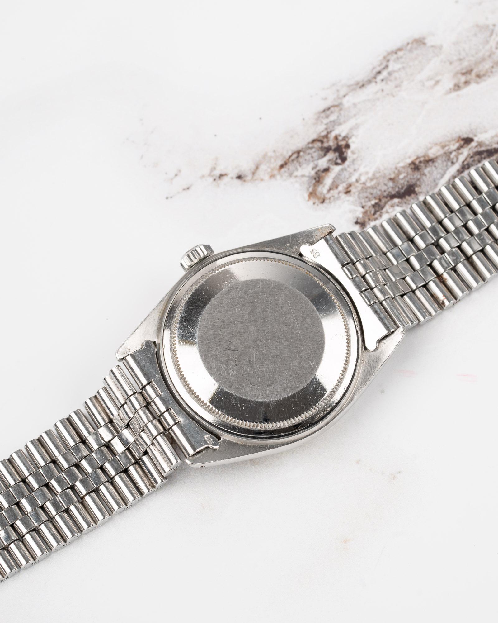 Rolex Datejust 1601 Silver Piepan Dial 18k WG Fluted Bezel 1973 in vendita 2