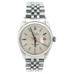 Rolex Datejust 1601 Steel & White Gold Silver Dial Vintage Watch