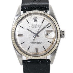 Rolex Datejust 1601 Vintage Silver Linen Dial Automatic Mens Watch