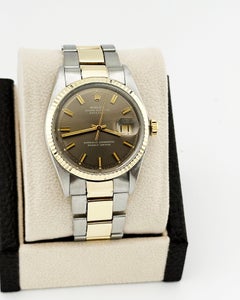 Rolex Datejust 1601 WIDE BOY Bronze Pie Pan Dial 14K Yellow Gold Stainless Steel