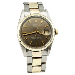 Rolex Datejust 1601 WIDE BOY Esfera Bronce Pie Pan Oro Amarillo 14K Acero inoxidable