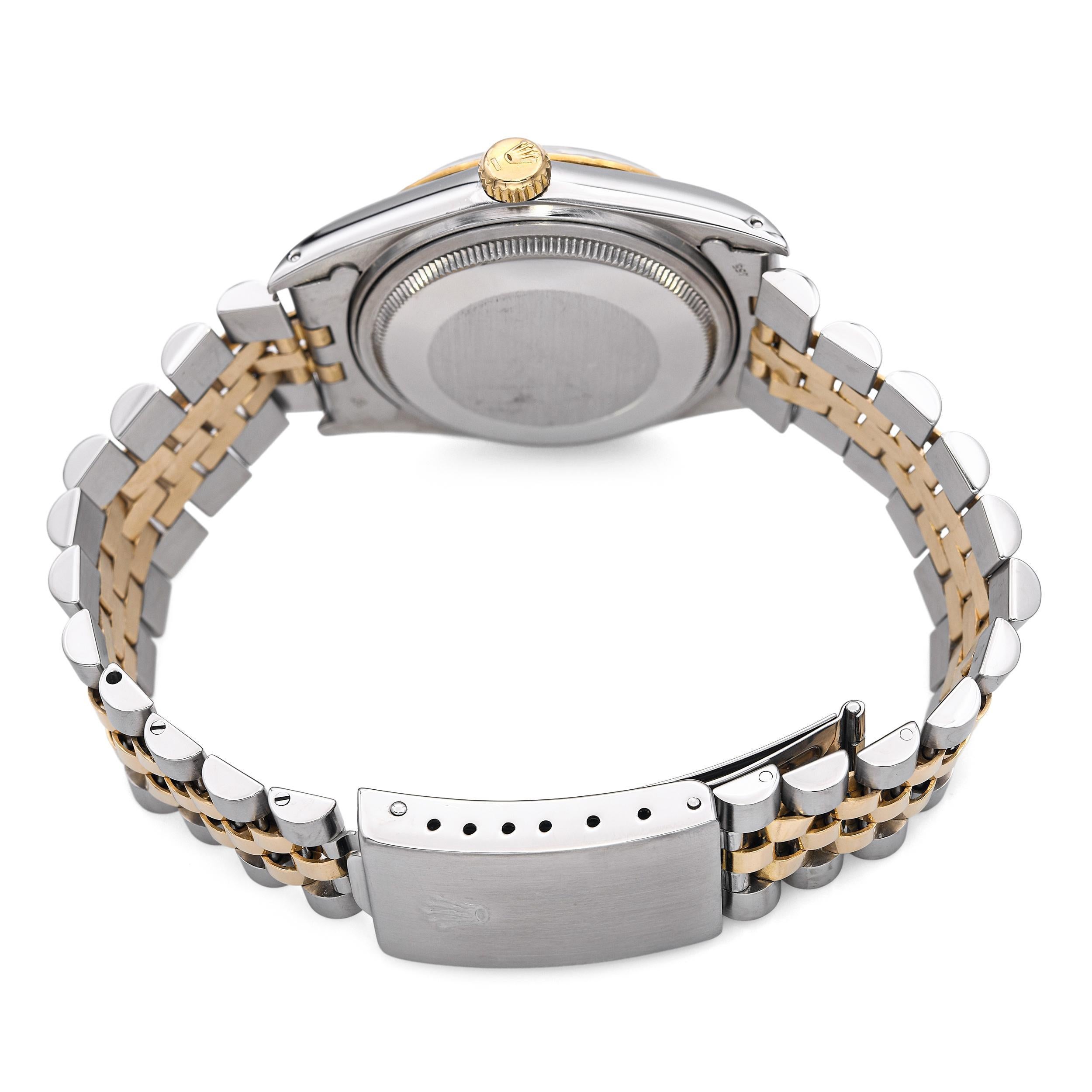 Rolex Datejust 16013 18K Gold Stahl Wandteppich Zifferblatt Herrenuhr im Angebot 1