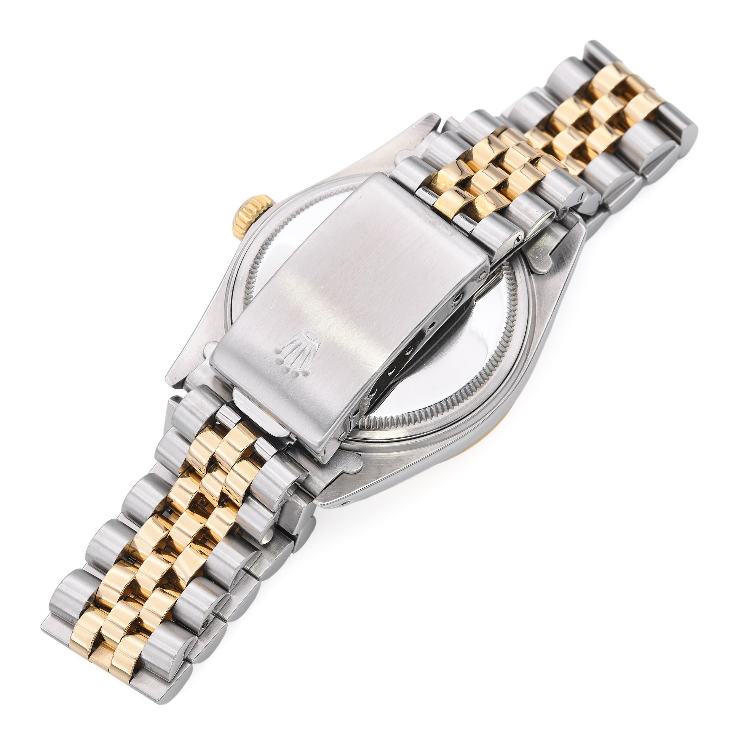 Rolex Datejust 16013 18K Gold Stahl Wandteppich Zifferblatt Herrenuhr im Angebot 2