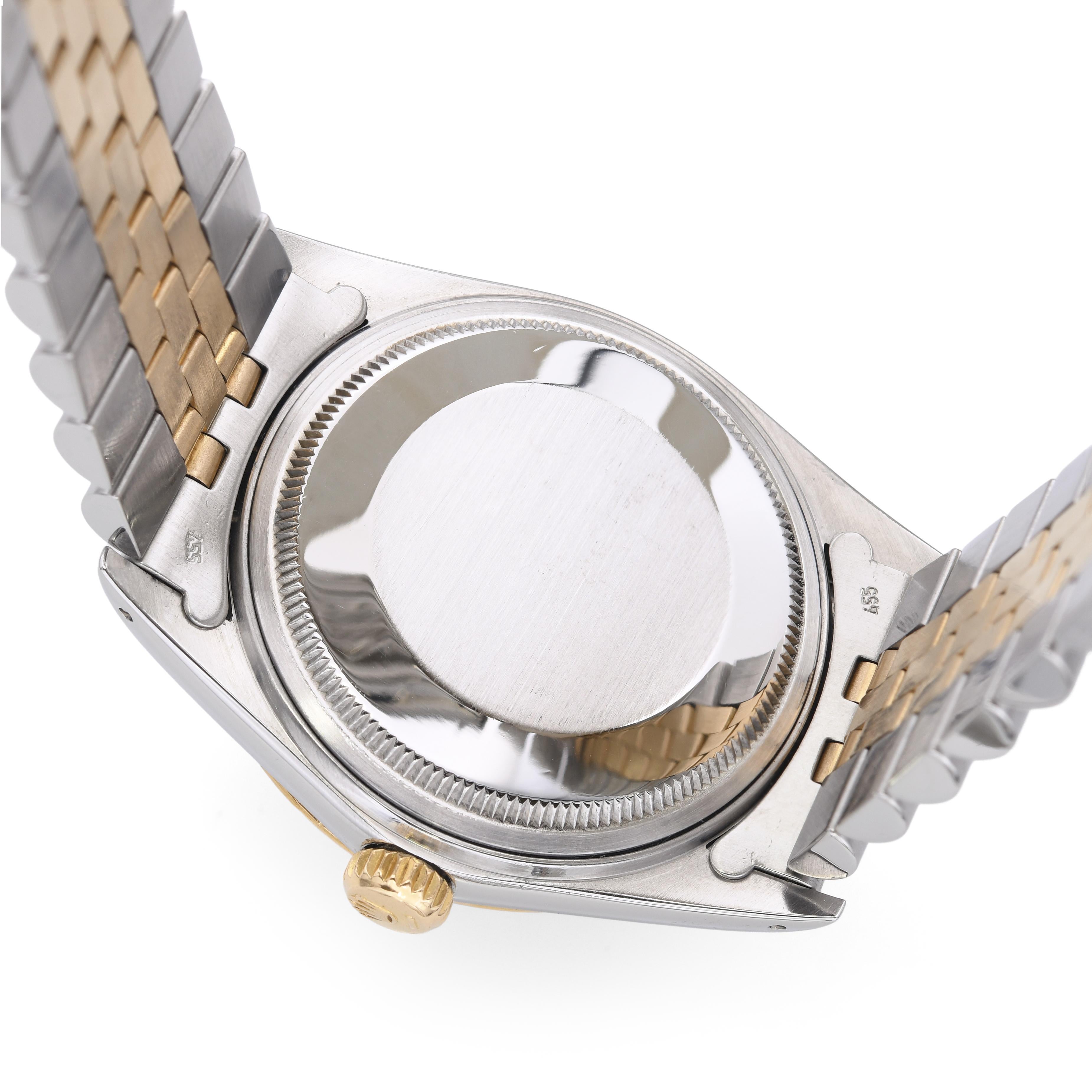 Rolex Datejust 16013 18K Gold Stahl Wandteppich Zifferblatt Herrenuhr im Angebot 4