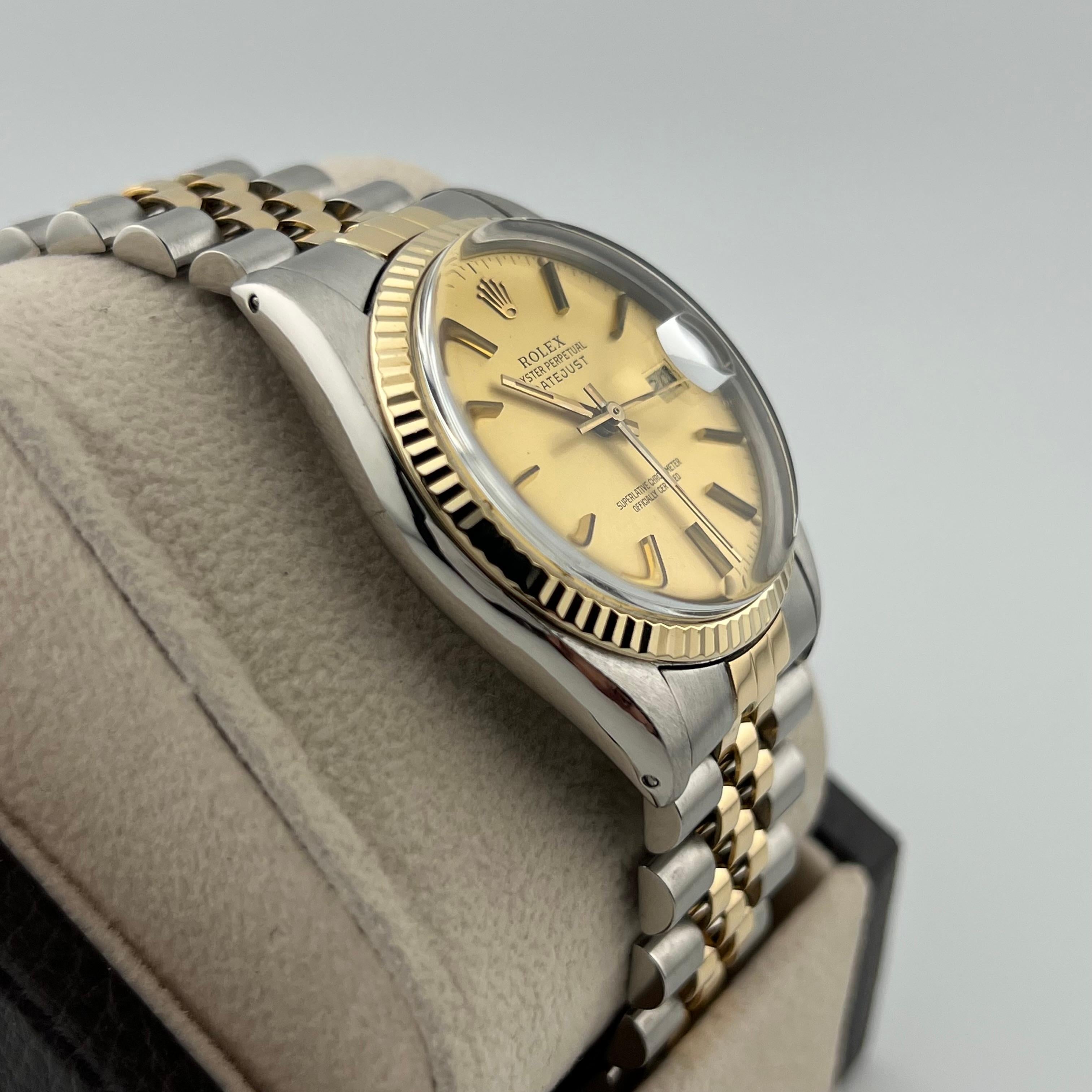 Rolex Datejust 16013 36mm Champagner-Zifferblatt 18K Gelbgold Edelstahl Herren