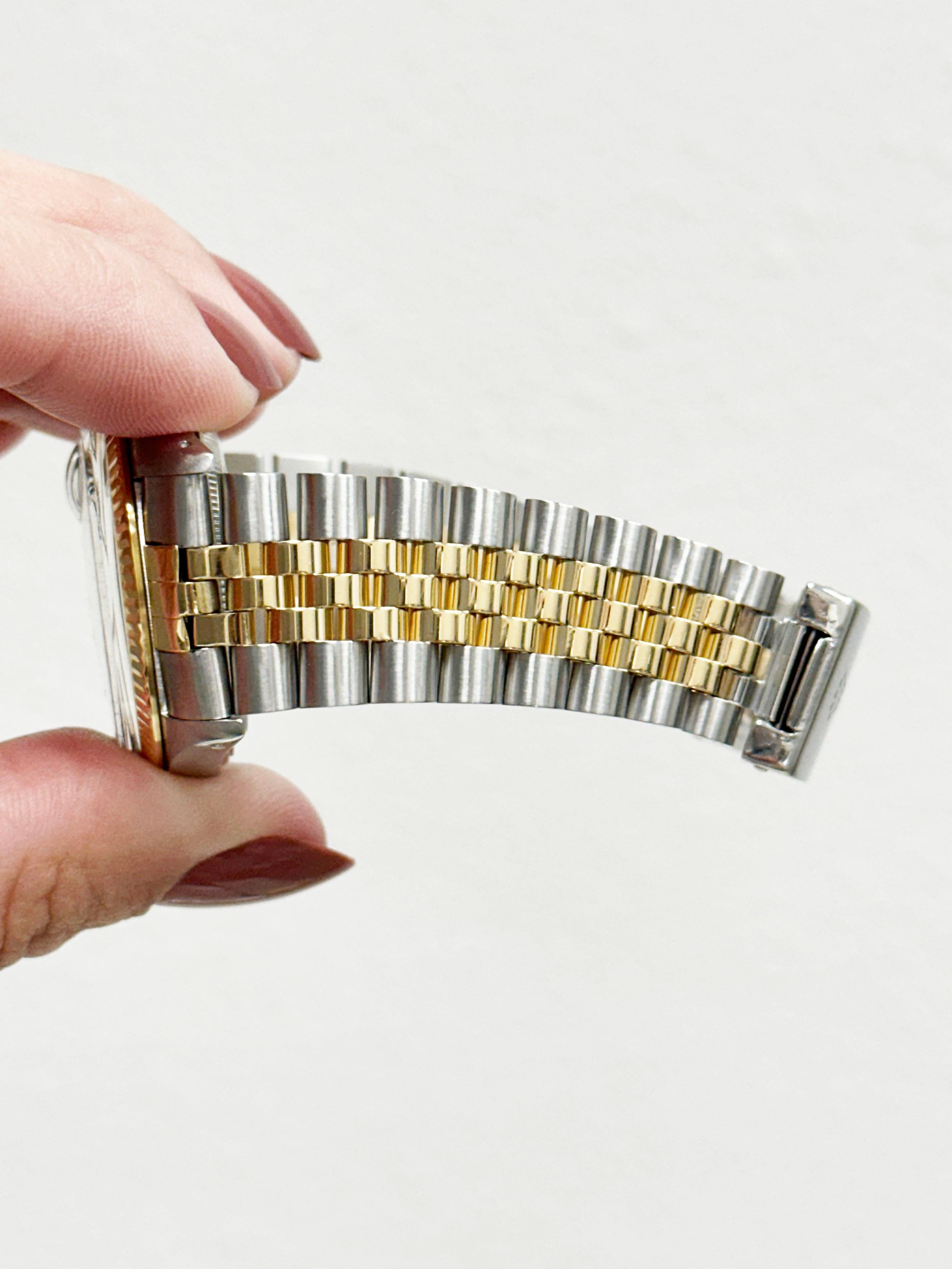 Rolex Datejust 16013 36mm Esfera Champán Oro Amarillo 18K Acero Inoxidable Jubilee en venta 5