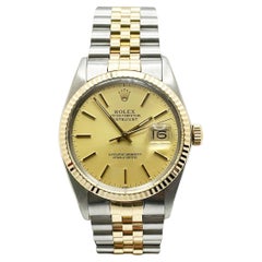 Rolex Datejust 16013 36mm Quadrante Champagne Oro Giallo 18K Acciaio Inox Giubileo