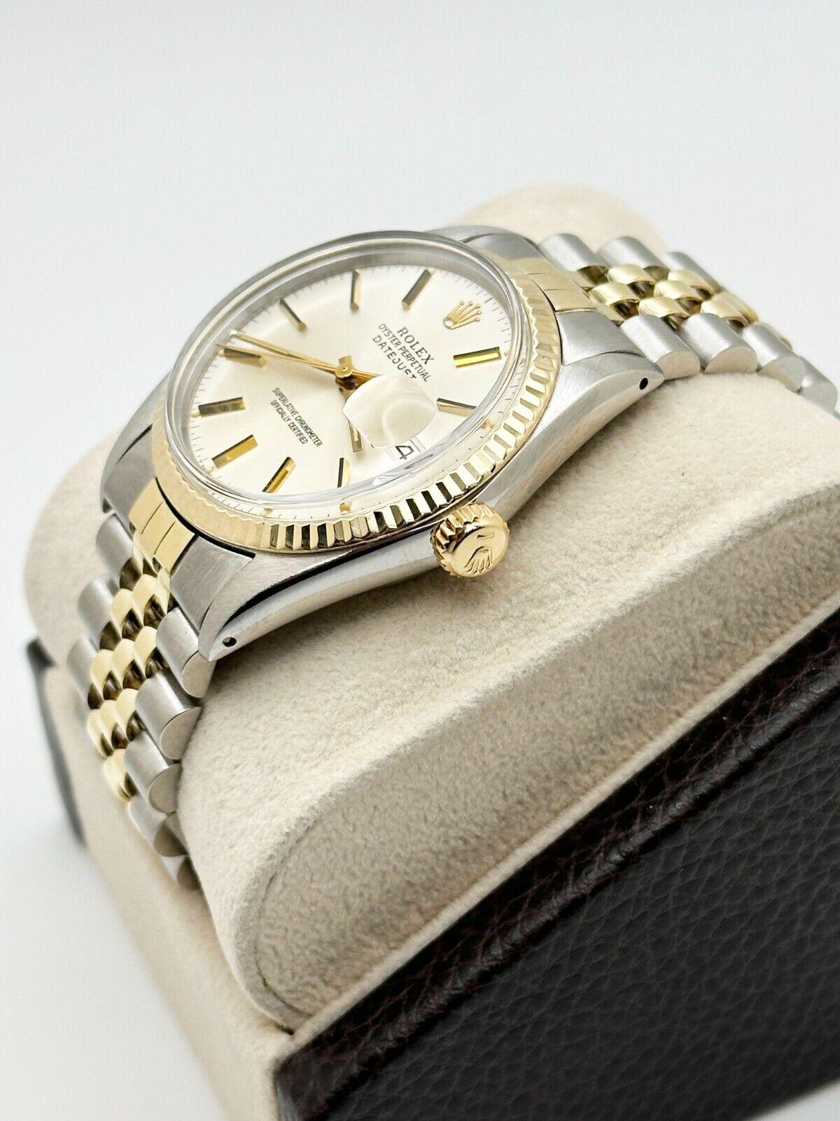 Rolex Datejust 16013 36 mm Silber Zifferblatt Gelbgold Edelstahl 2