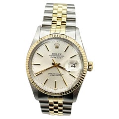Rolex Datejust 16013 36mm Silver Dial Yellow Gold Stainless Steel