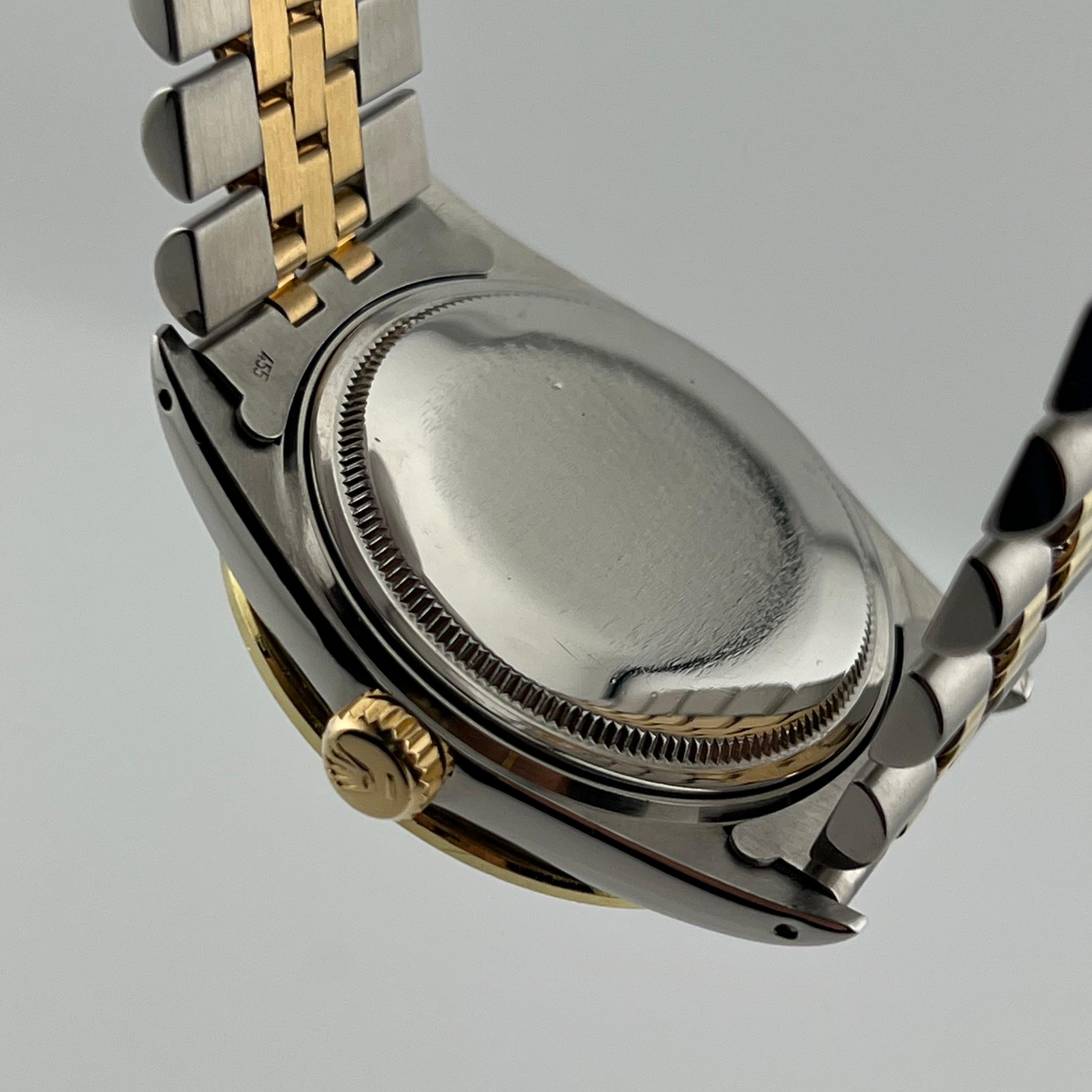 Rolex Datejust 16013 36mm Tahitian MOP Diamond Dial Bezel 18K Yellow Gold Steel 7