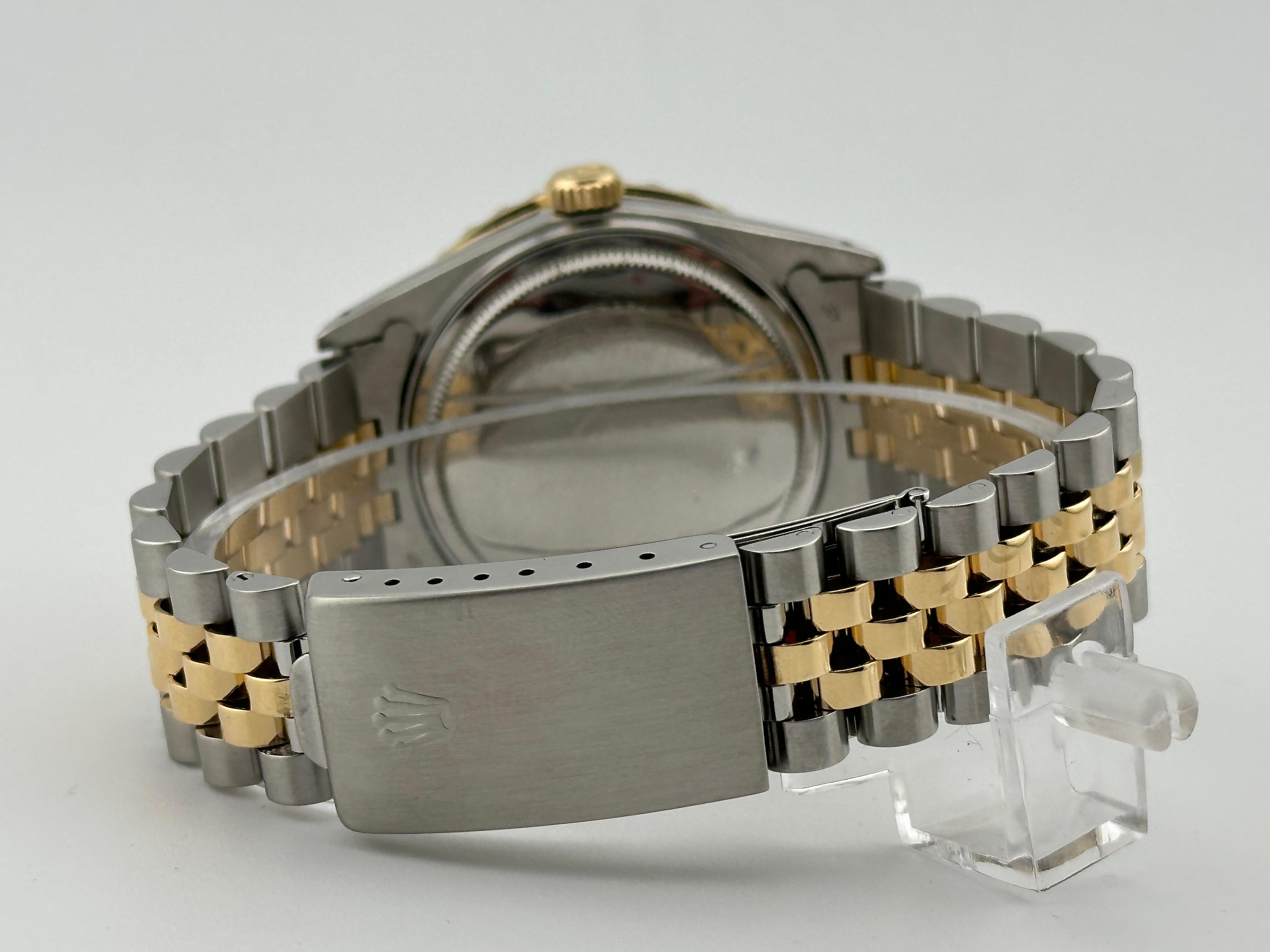 Rolex Datejust 16013 36mm Tahitian MOP Diamant Zifferblatt Lünette 18K Gelbgold Stahl 2
