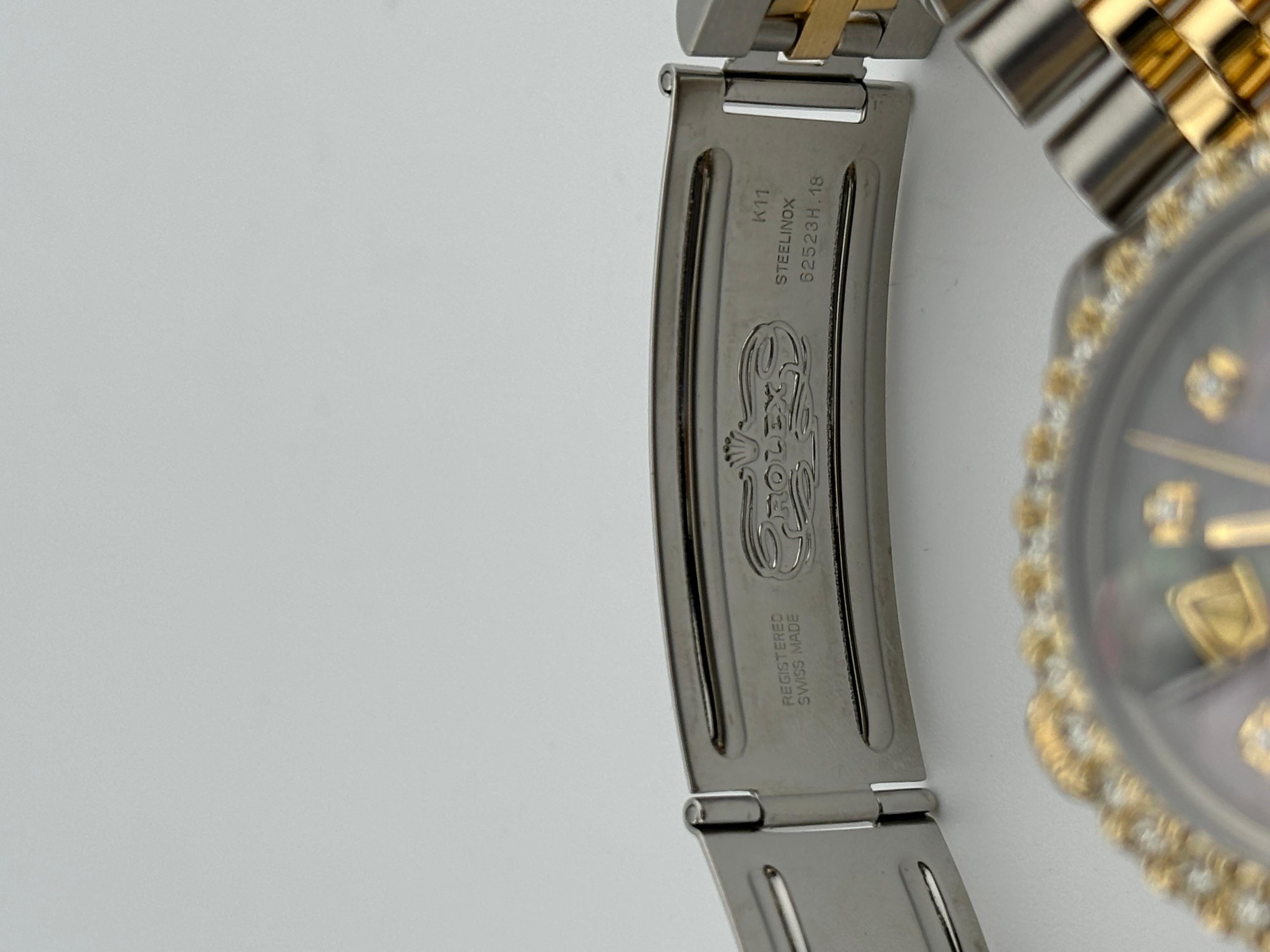 Rolex Datejust 16013 36mm Tahitian MOP Diamant Zifferblatt Lünette 18K Gelbgold Stahl 3
