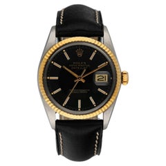 Vintage Rolex Datejust 16013 Black Dial Mens Watch