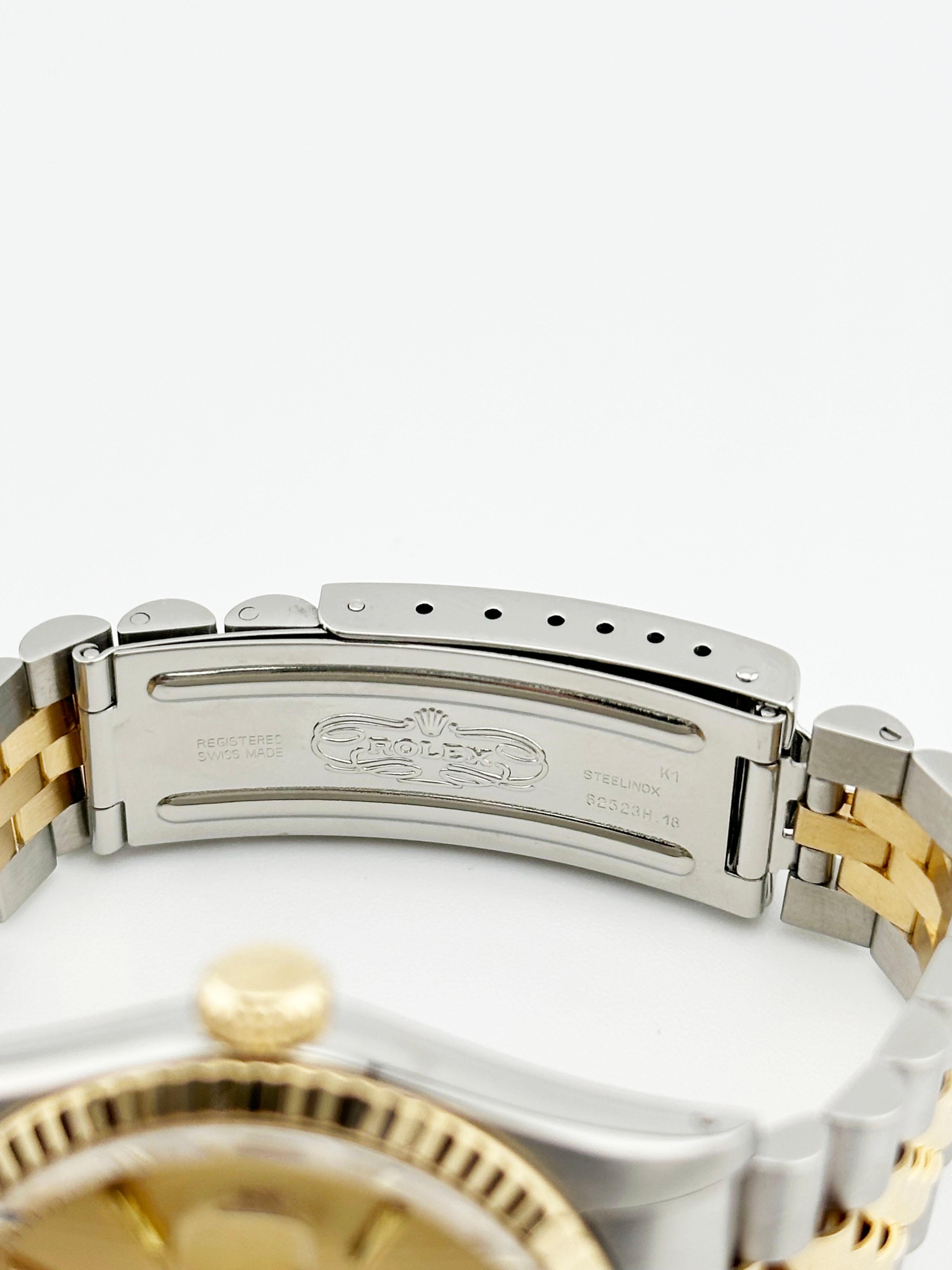 Rolex Datejust 16013 Champagne Dial 18K Yellow Gold Stainless Steel 36mm 2